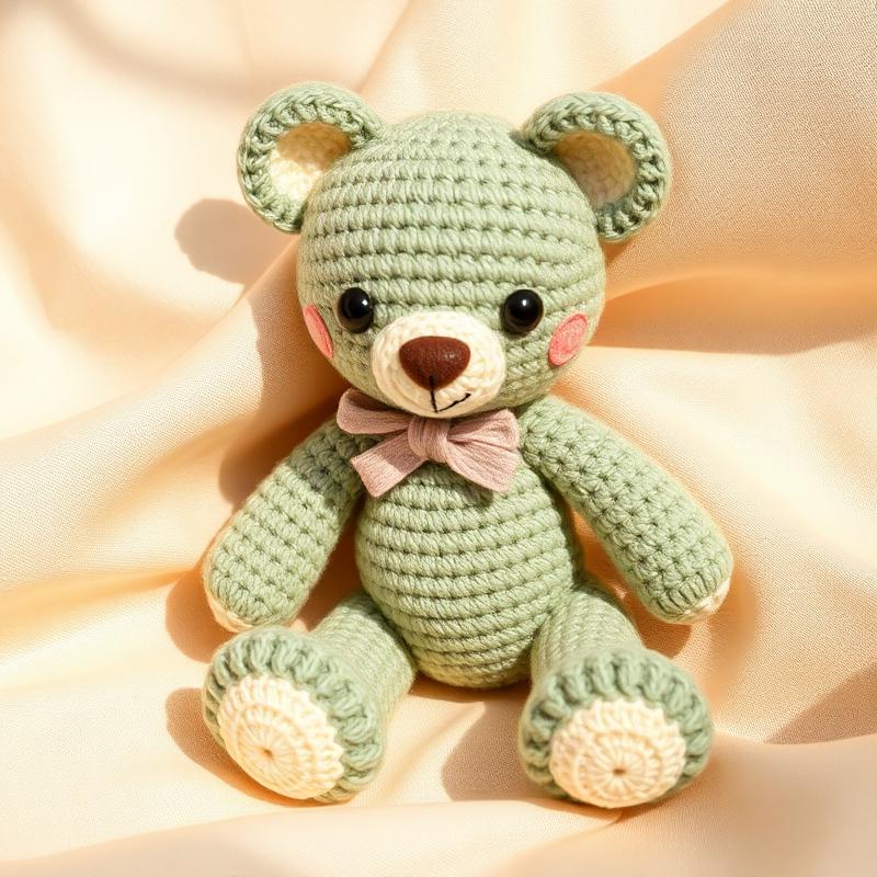 Orsetto amigurumi color salvia